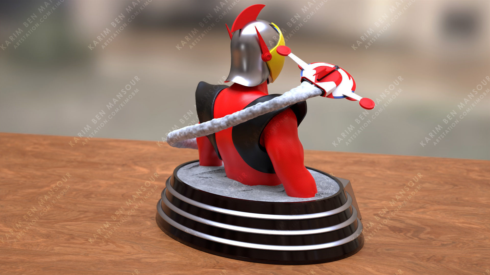 Actarus Bust V2 3D print model_4