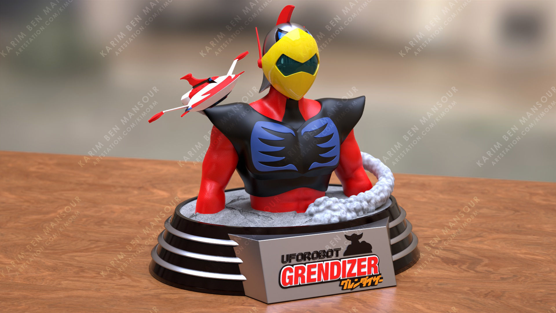 Actarus Bust V2 3D print model_1