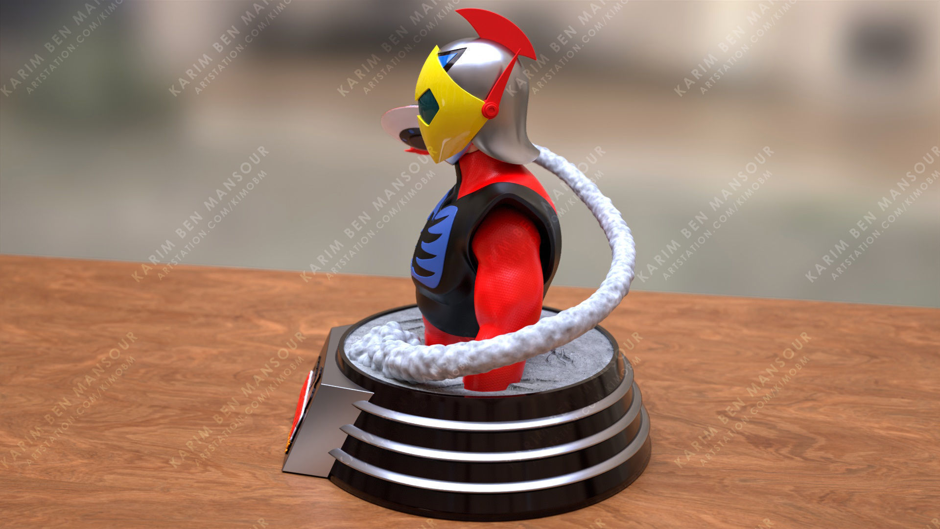 Actarus Bust V2 3D print model_8