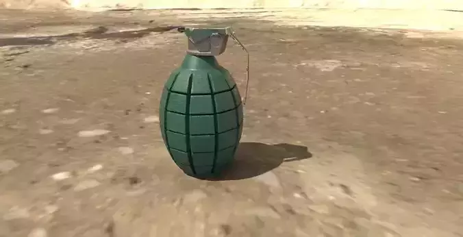 Grenade Low-poly 3D model with MAYA and SUBSTANCE PAINTER files