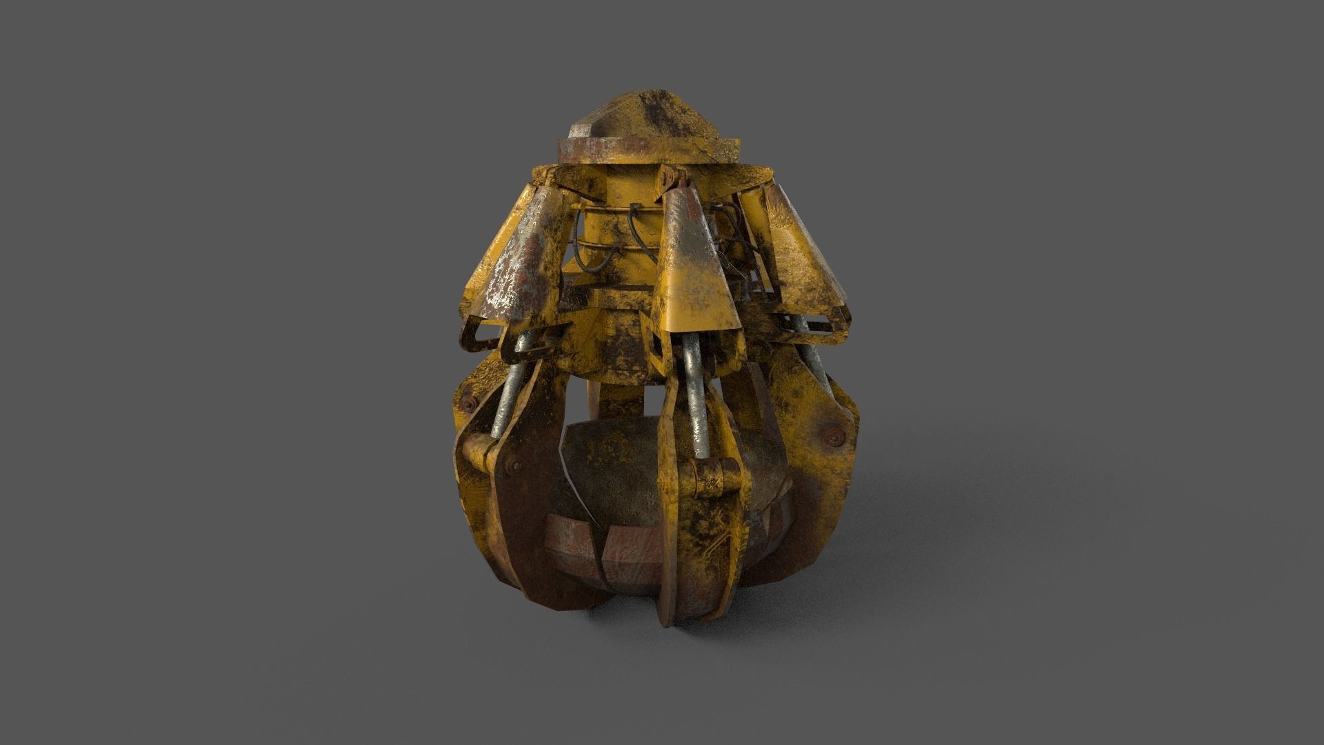 Clamshell Bucket Low-poly 3D model_3
