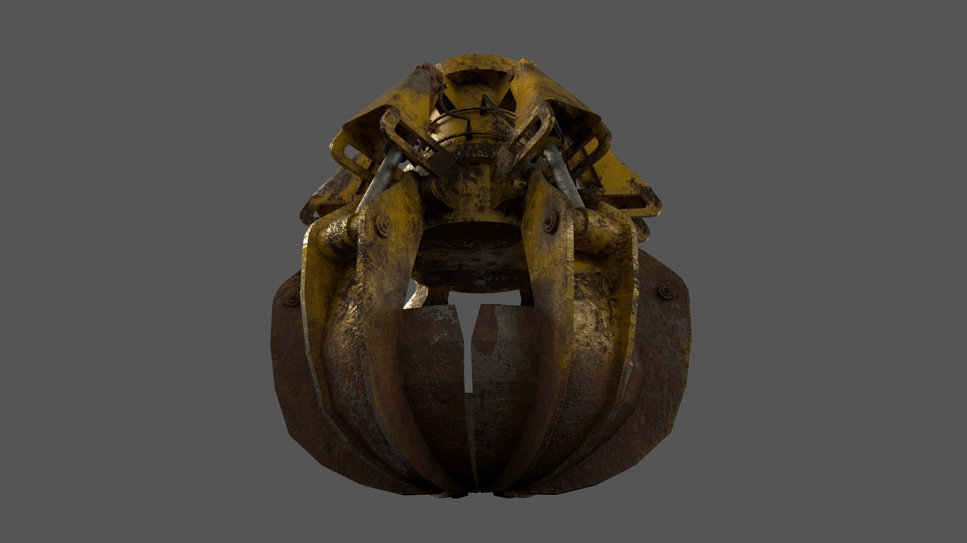 Clamshell Bucket Low-poly 3D model_2