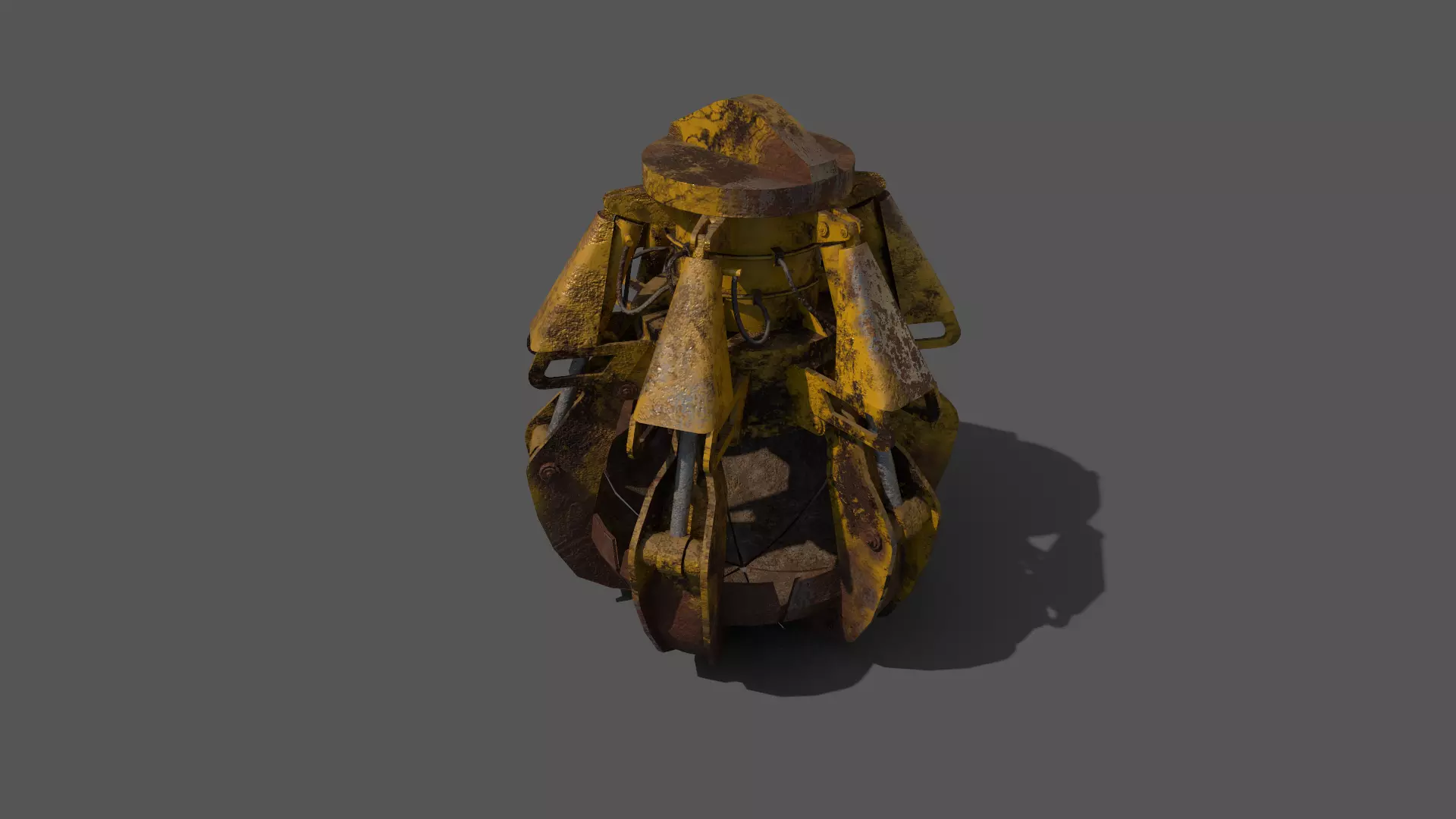 Clamshell Bucket Low-poly 3D model_0