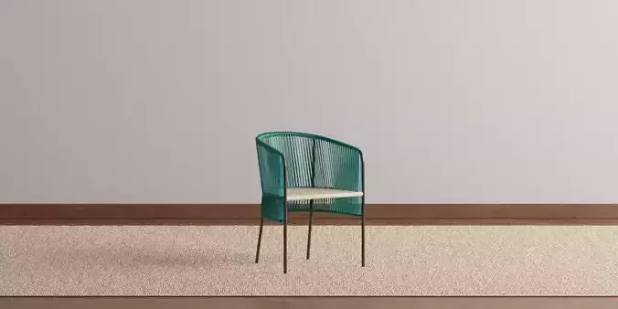 Green Woven Outdoor Dining Chair