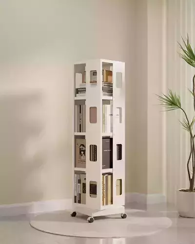 Interior Rotating Bookshelf Blender Scene 3D model