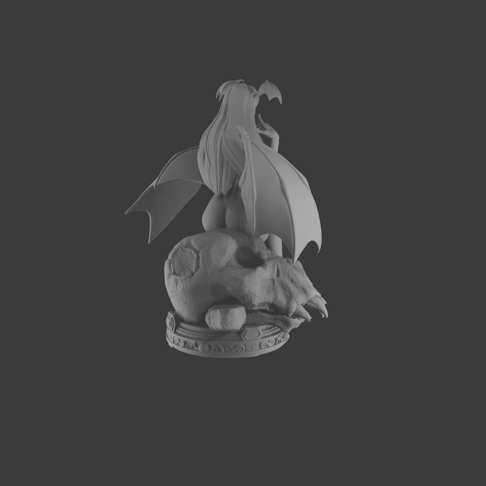 Morrigan NSFW SFW stl both 3D print model_4
