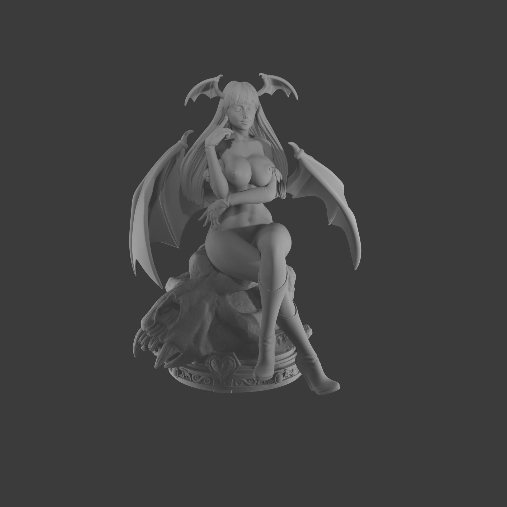 Morrigan NSFW SFW stl both 3D print model_2