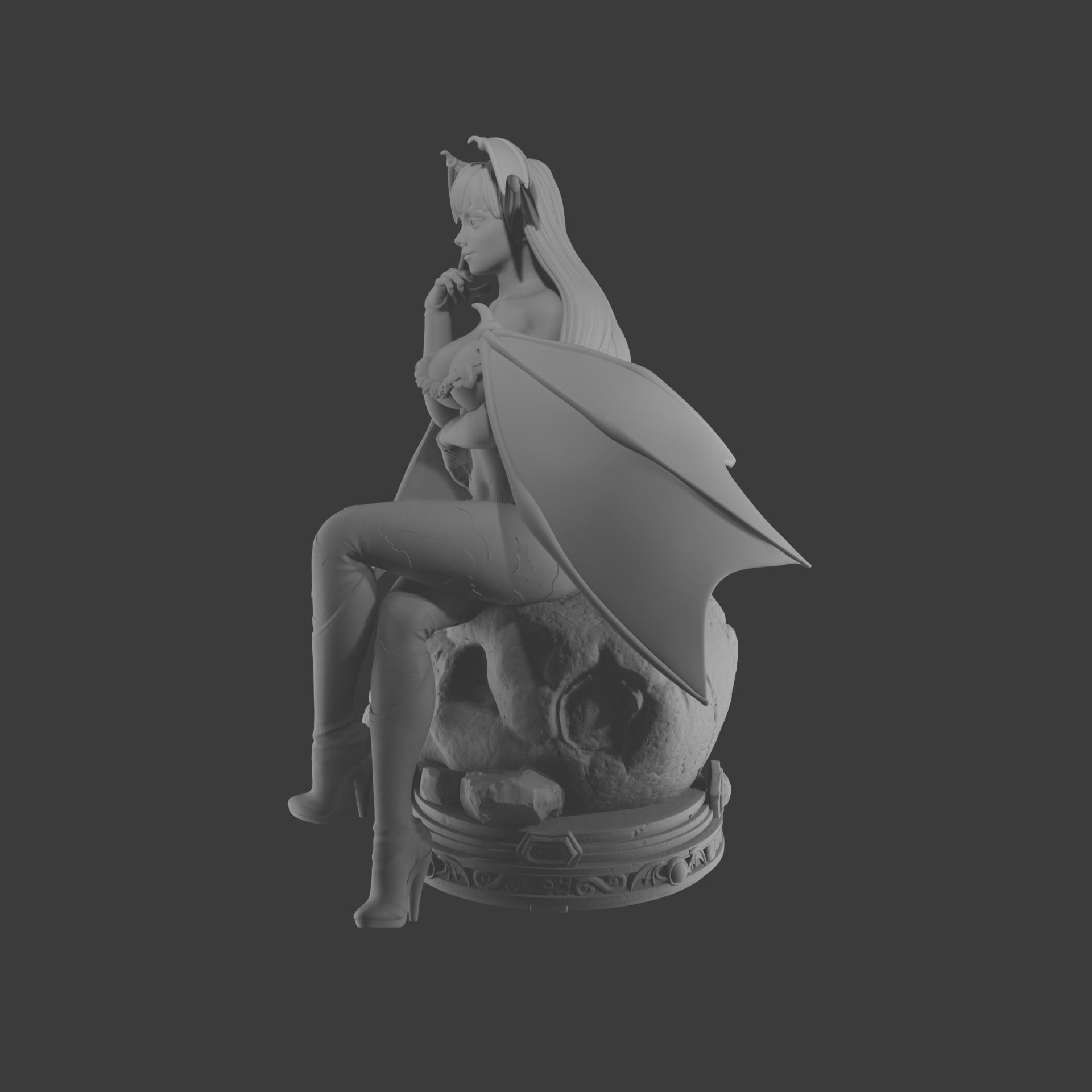 Morrigan NSFW SFW stl both 3D print model_1
