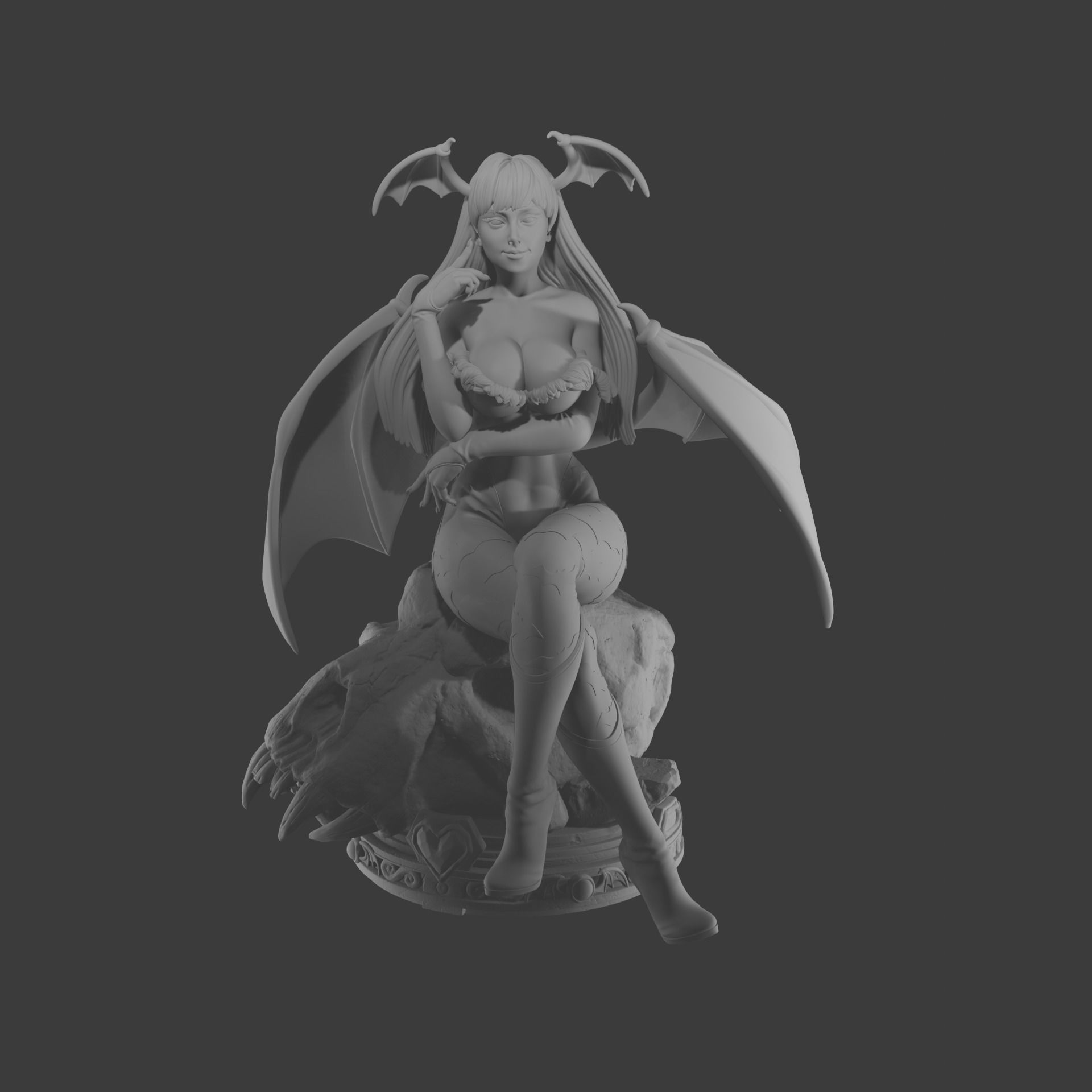 Morrigan NSFW SFW stl both 3D print model_3