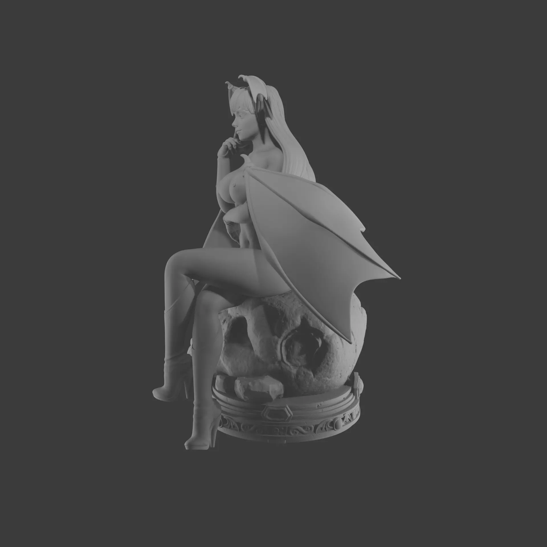Morrigan NSFW SFW stl both 3D print model_0