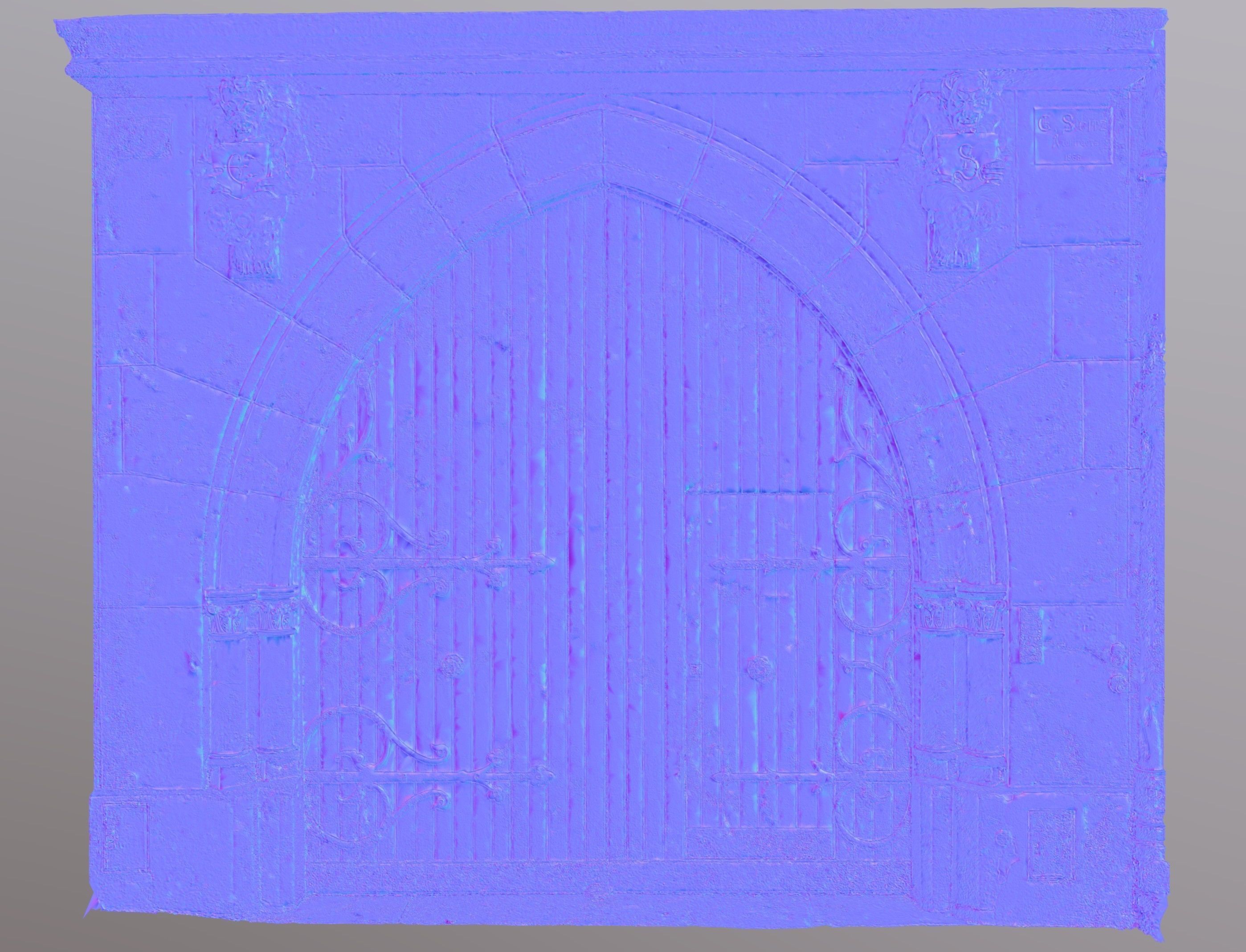 Neo-gothic door 3D model_4