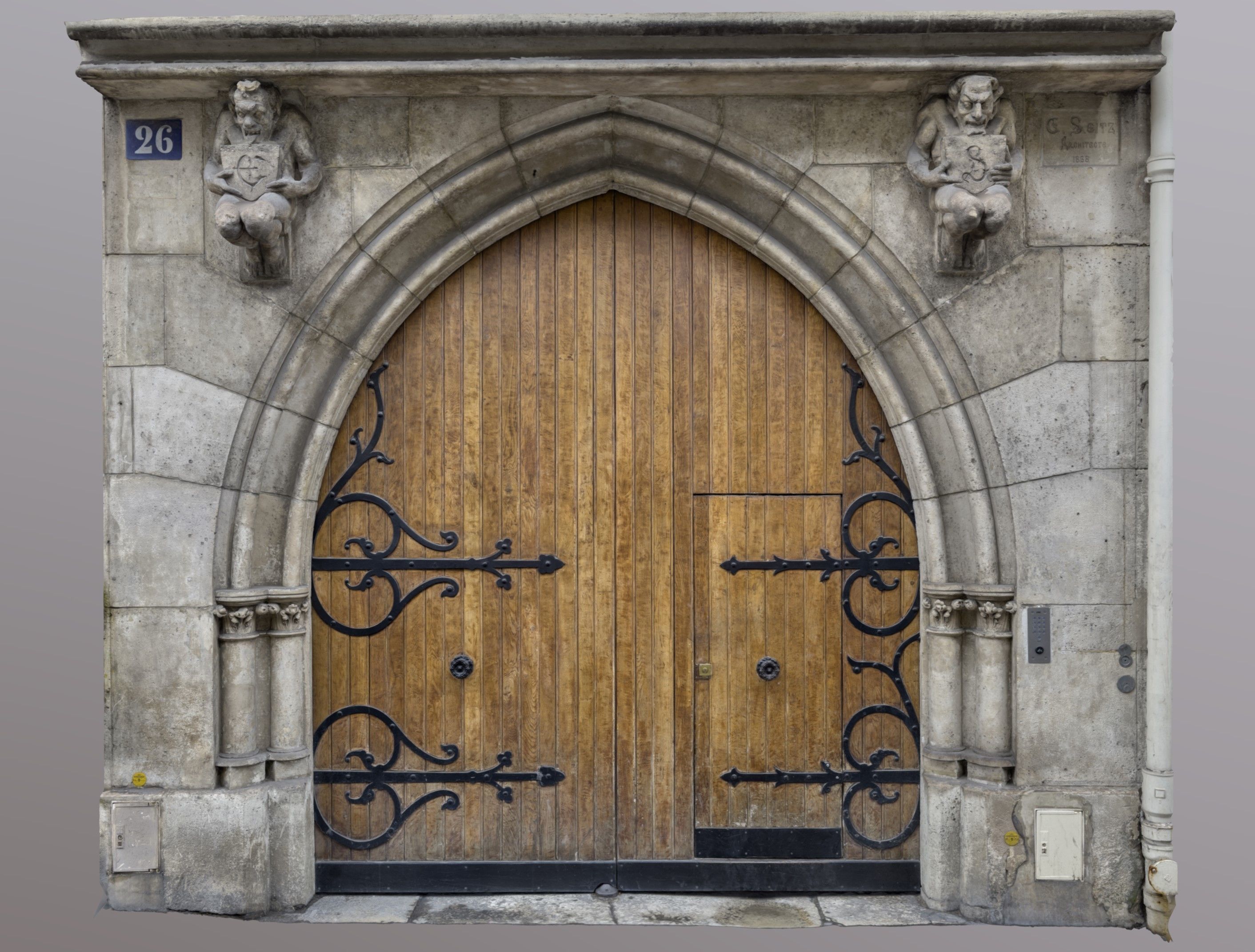 Neo-gothic door 3D model_2