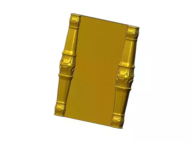 Rectangular elongated lotus flower scroll pillars onlay relief 3D print model
