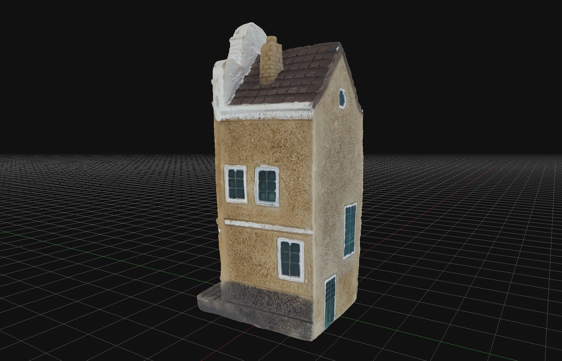 House 1 old hand made stone house based of off Amsterdam 3D model_2