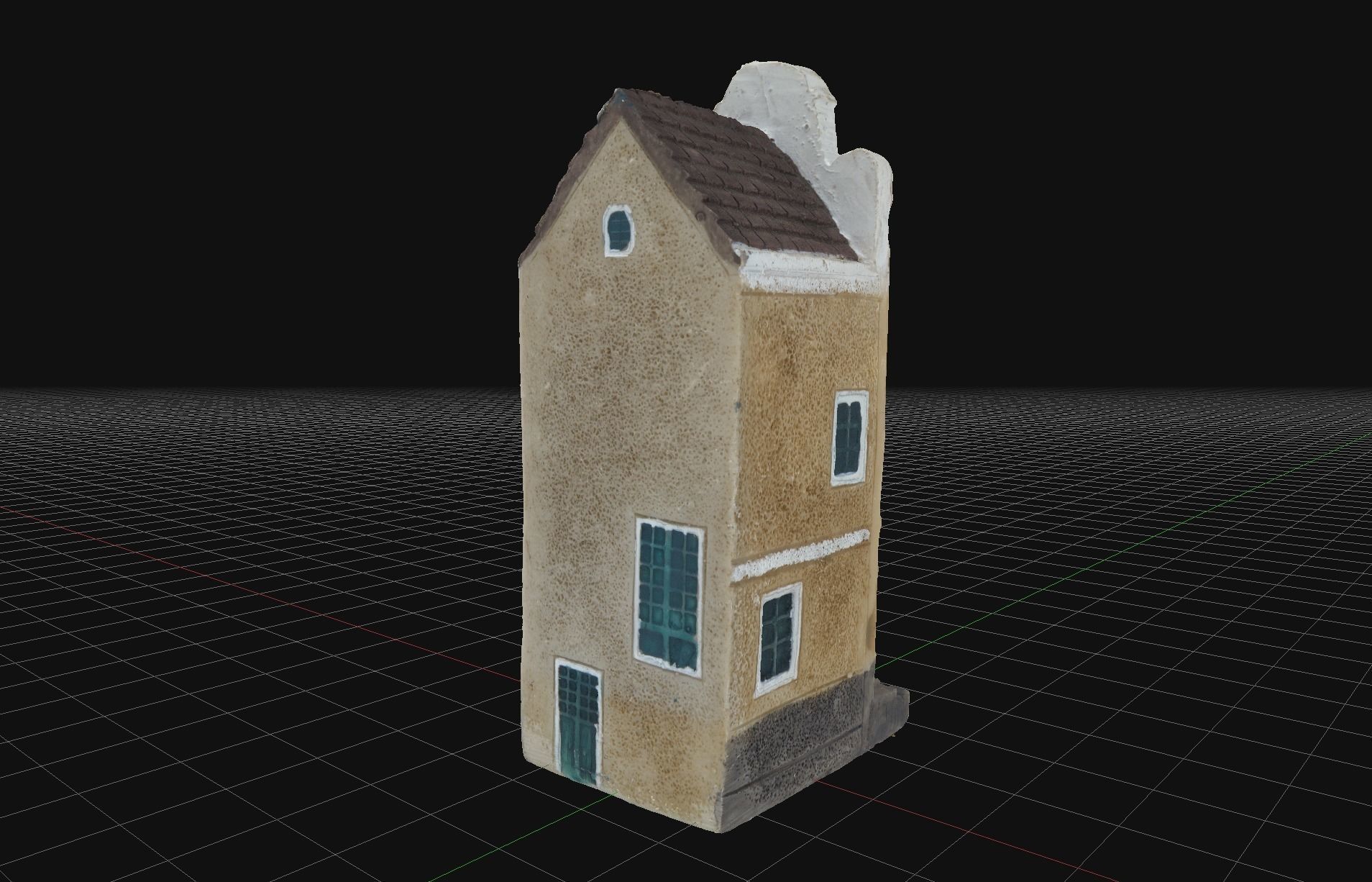 House 1 old hand made stone house based of off Amsterdam 3D model_3