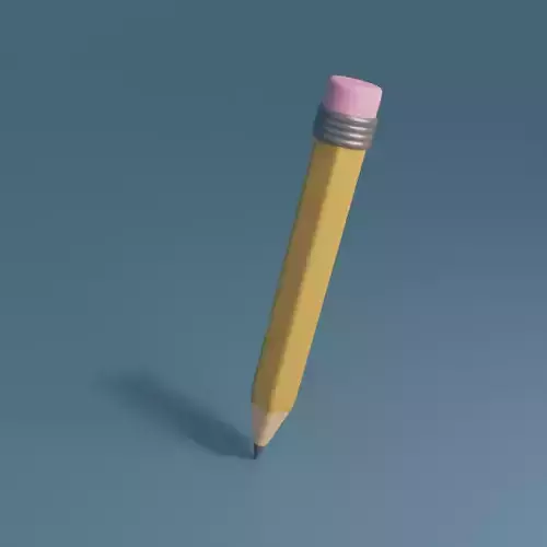 Cartoon Pencil Low-poly 3D model
