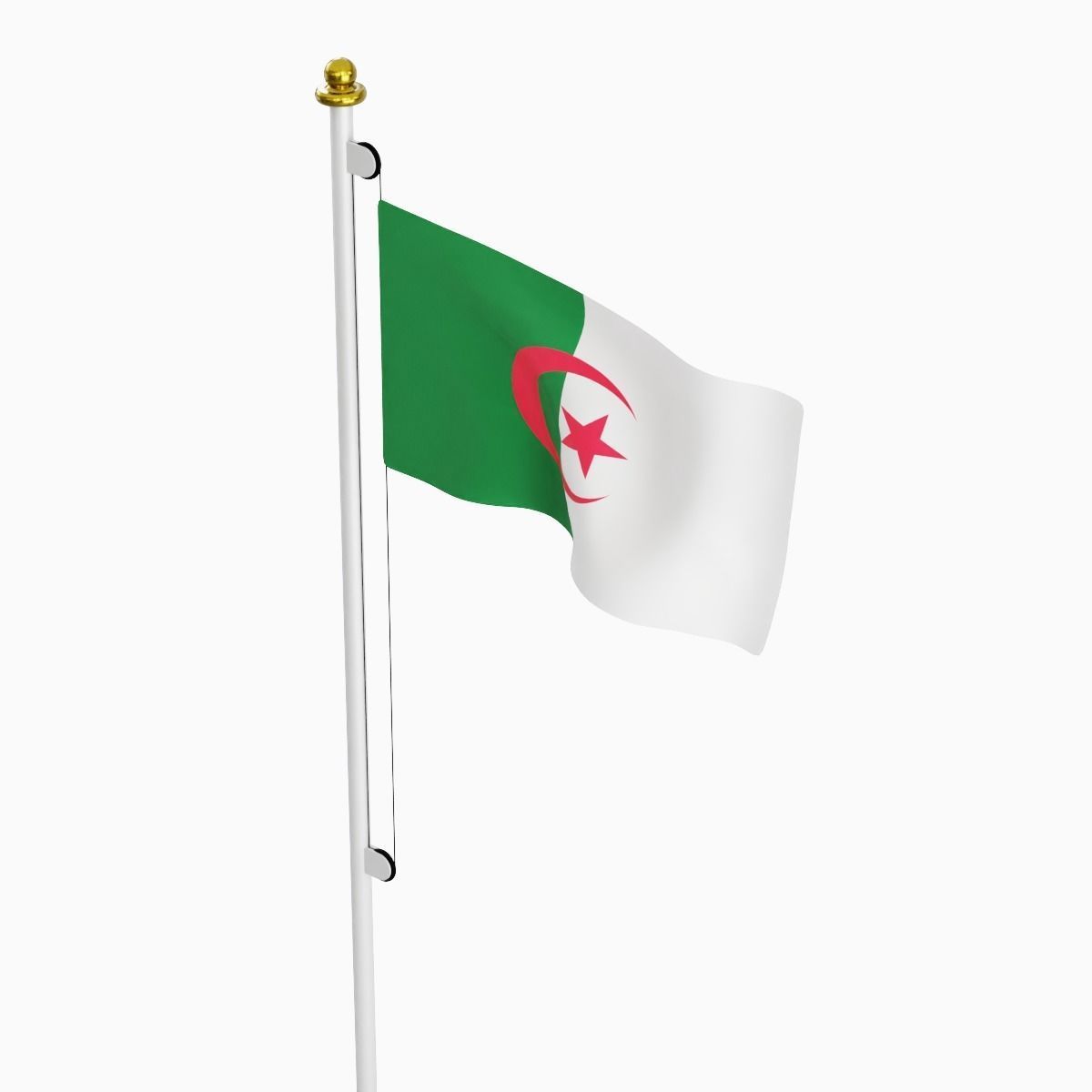 Flag of the Algeria Low-poly 3D model_2