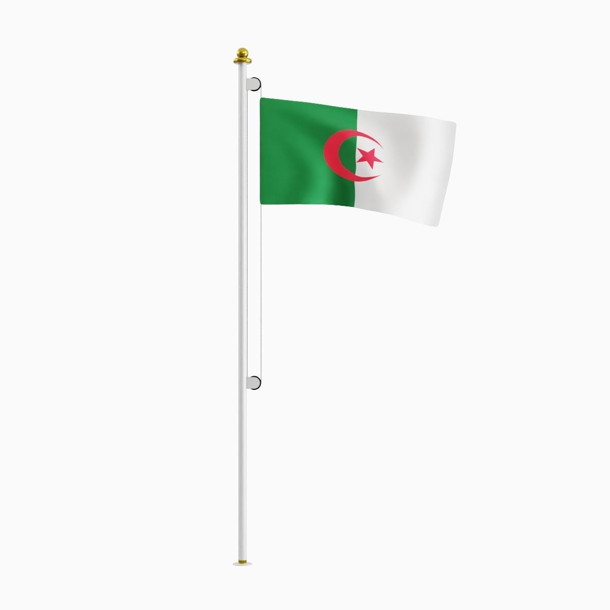 Flag of the Algeria Low-poly 3D model_3
