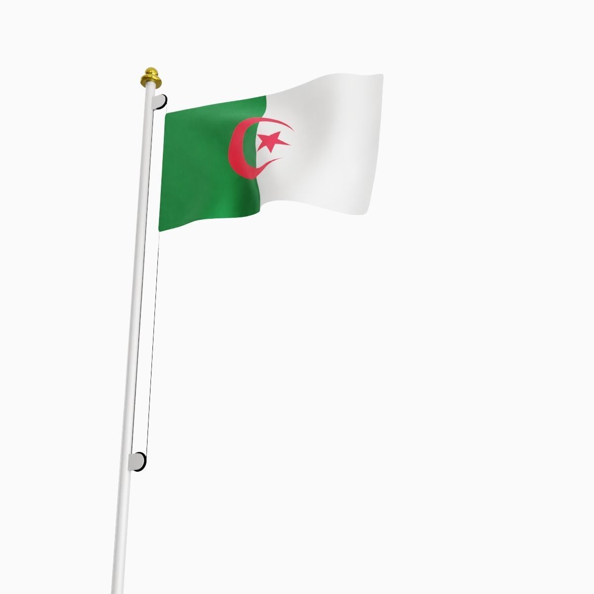 Flag of the Algeria Low-poly 3D model_6