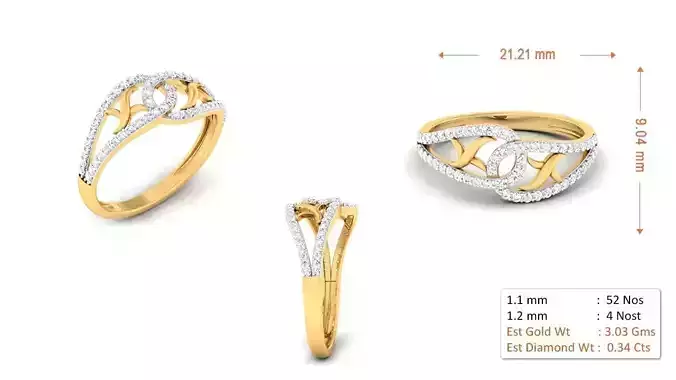 Diamond Ring for Women 3D print model