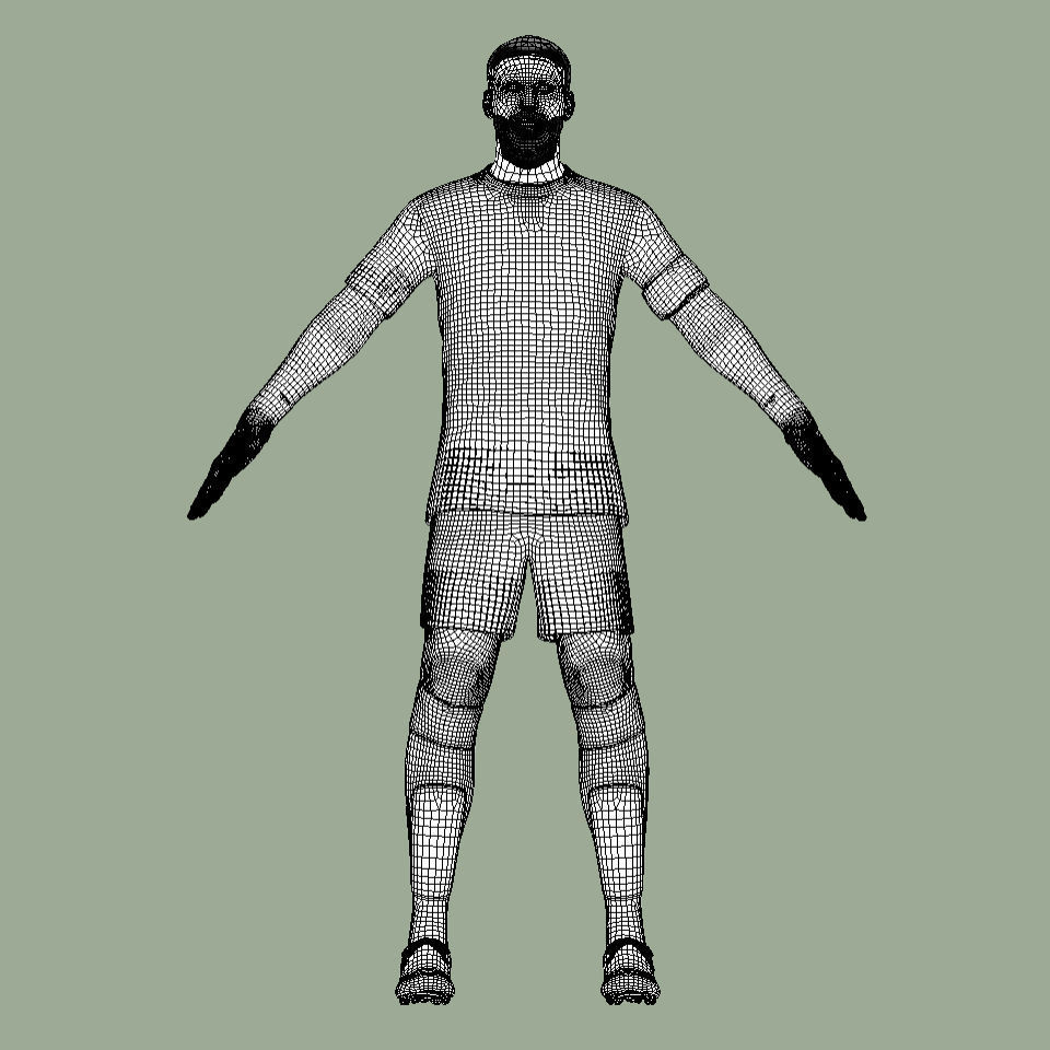 T-Pose Rigged Luke Shaw England Euro 2024 3D model_6