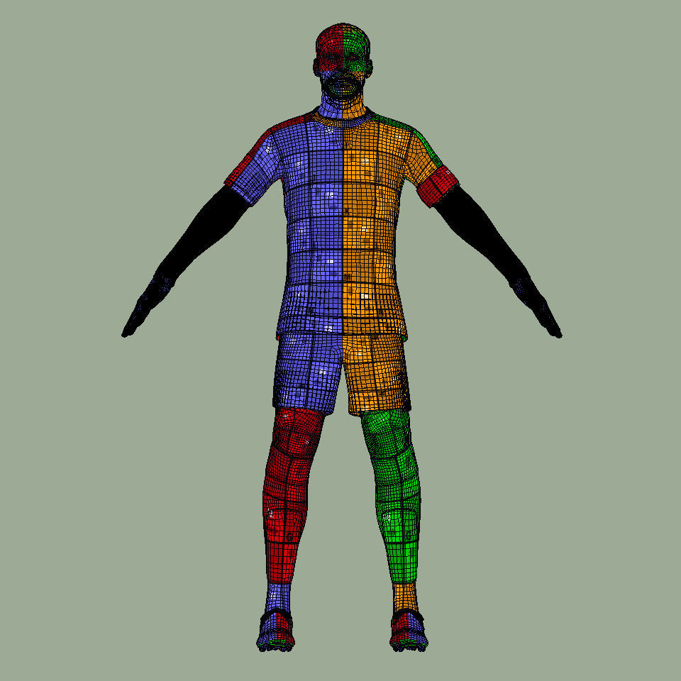 T-Pose Rigged Luke Shaw England Euro 2024 3D model_7