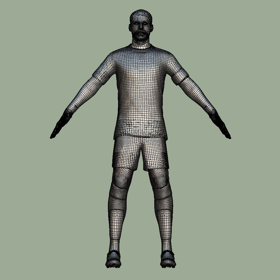 T-Pose Rigged Luke Shaw England Euro 2024 3D model_4