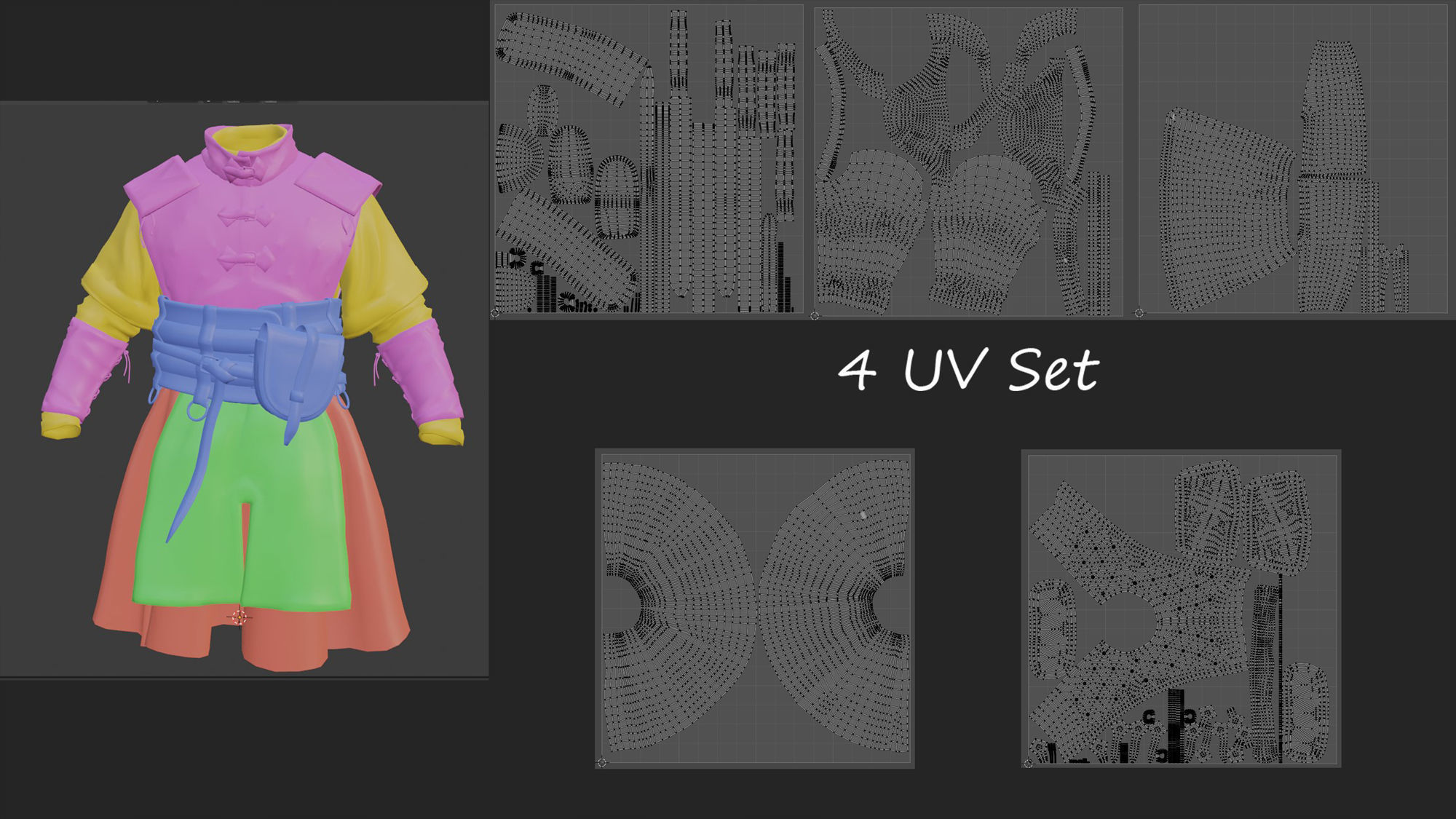 Viking Clothes Low-poly 3D model_13