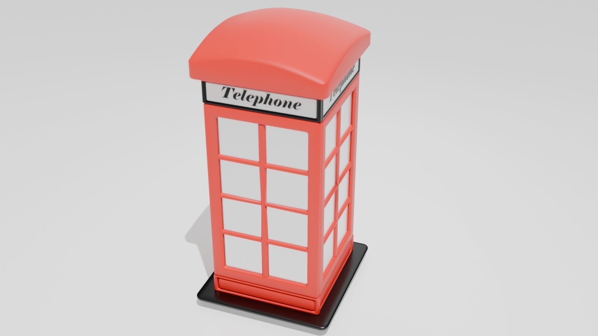 British Public Phone Low-poly 3D model_3