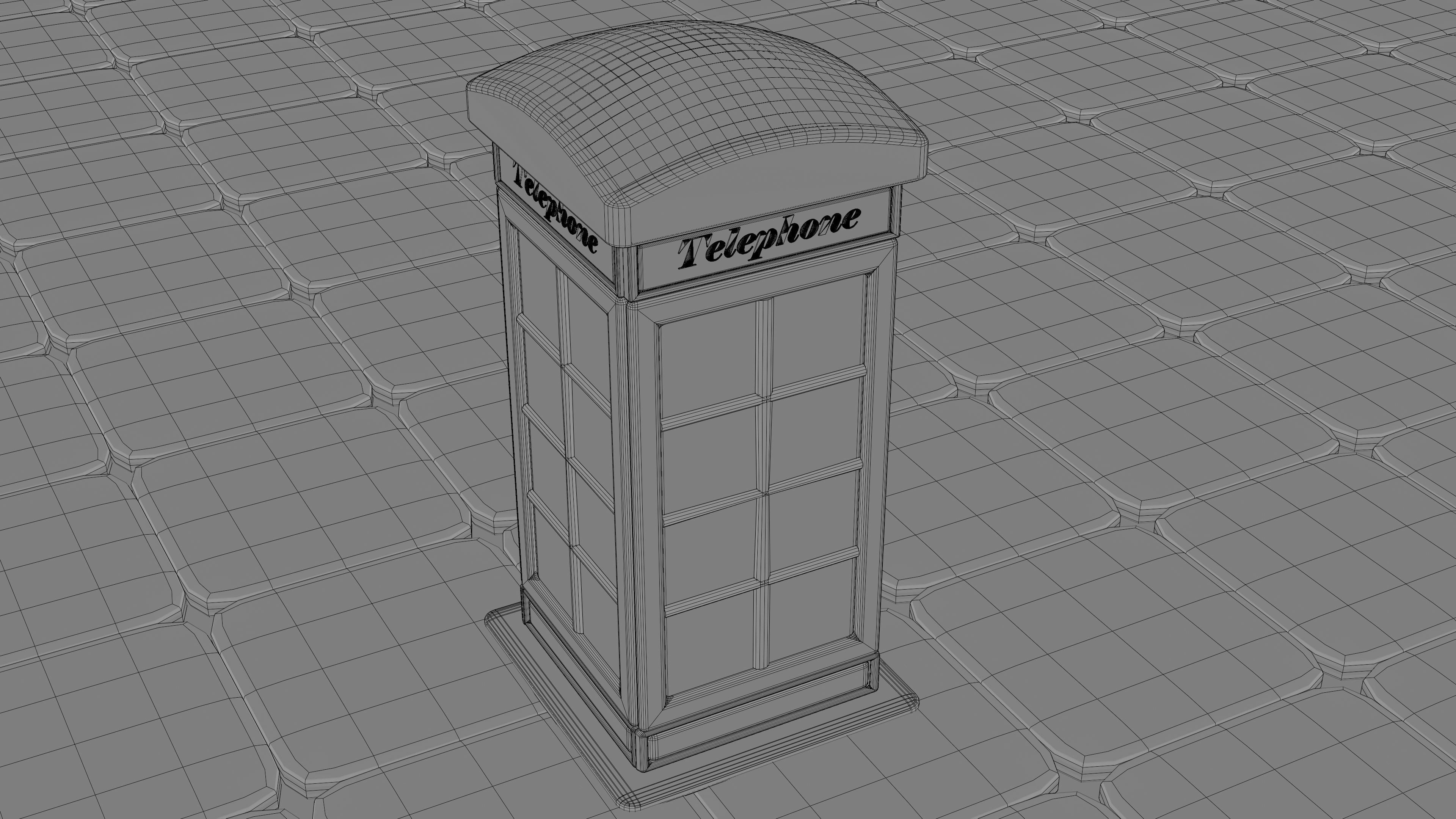 British Public Phone Low-poly 3D model_7
