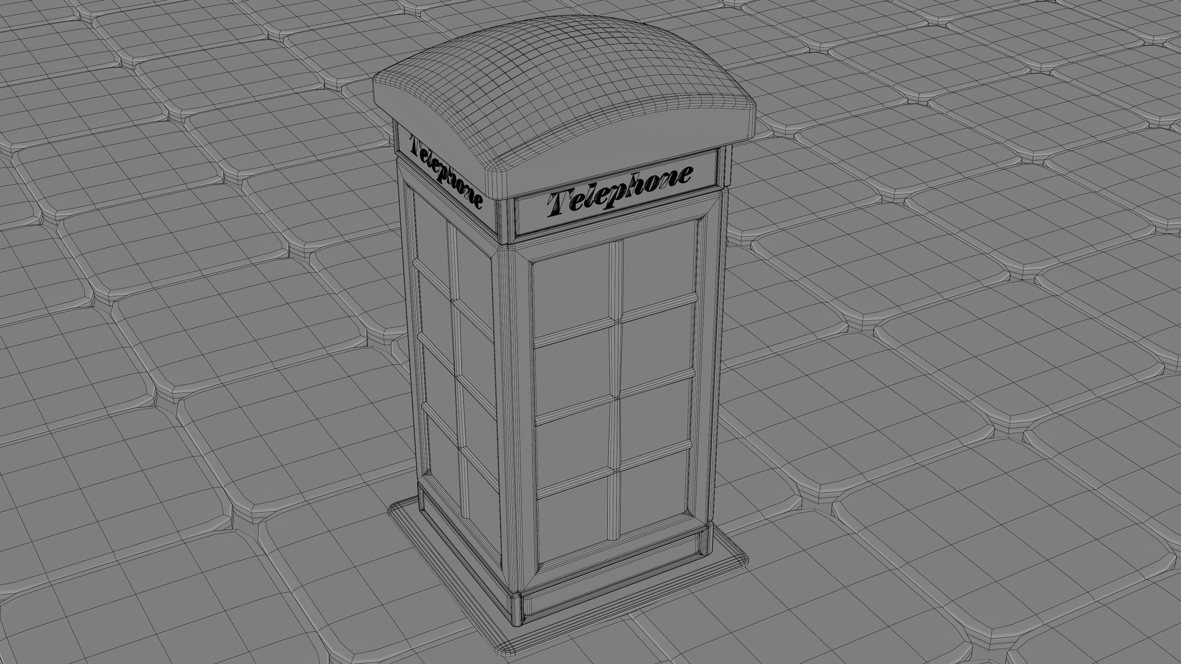 British Public Phone Low-poly 3D model_9