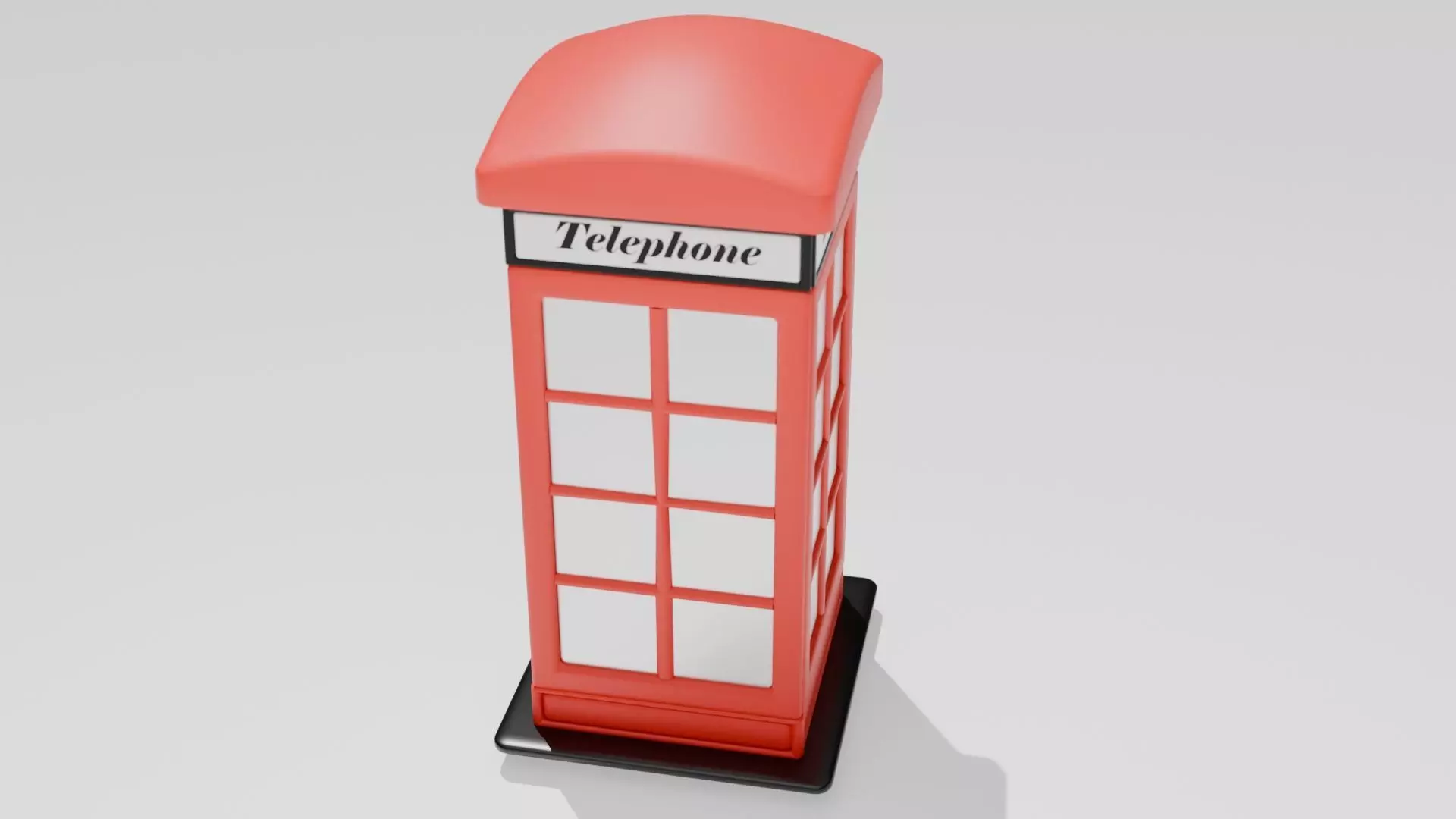 British Public Phone Low-poly 3D model_0