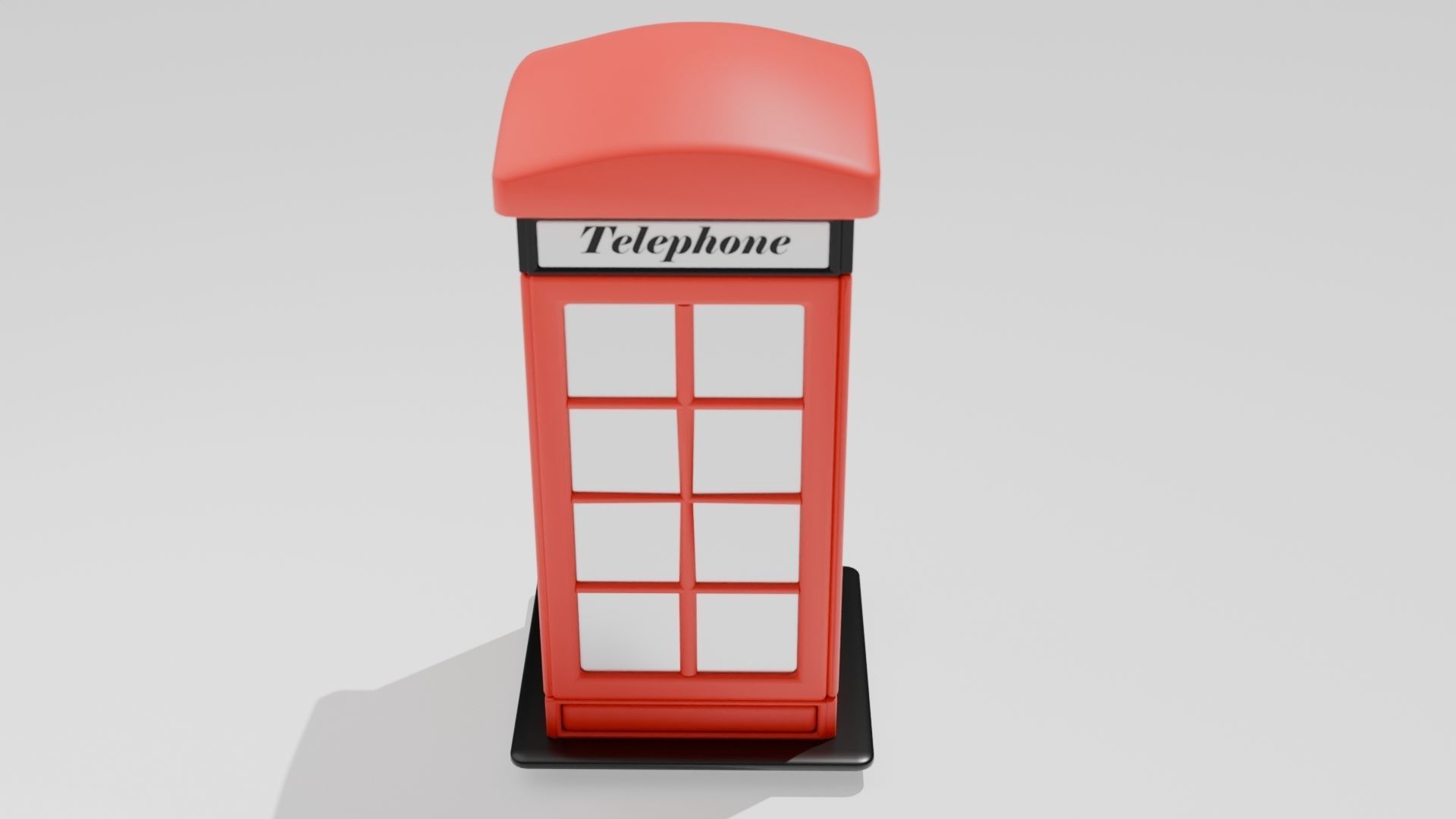 British Public Phone Low-poly 3D model_2