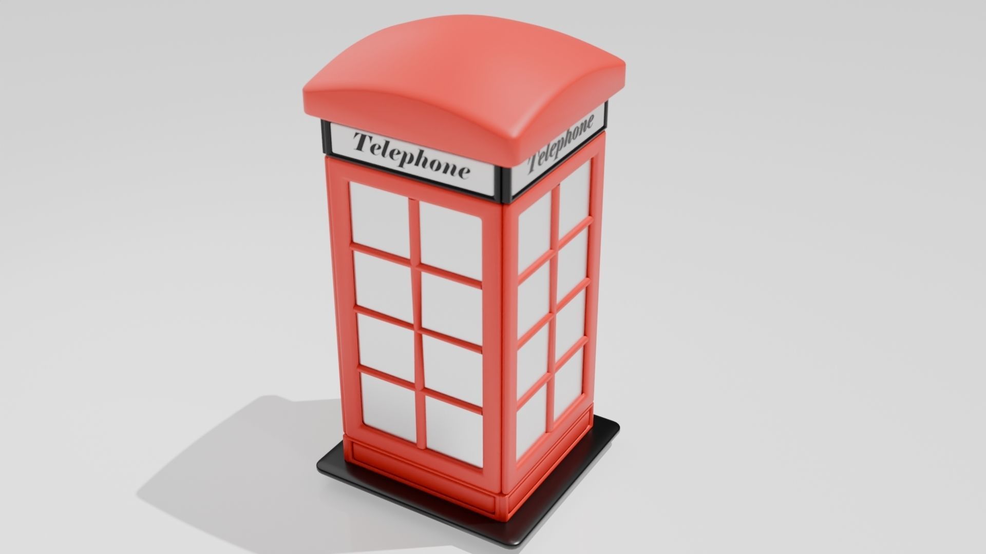 British Public Phone Low-poly 3D model_5