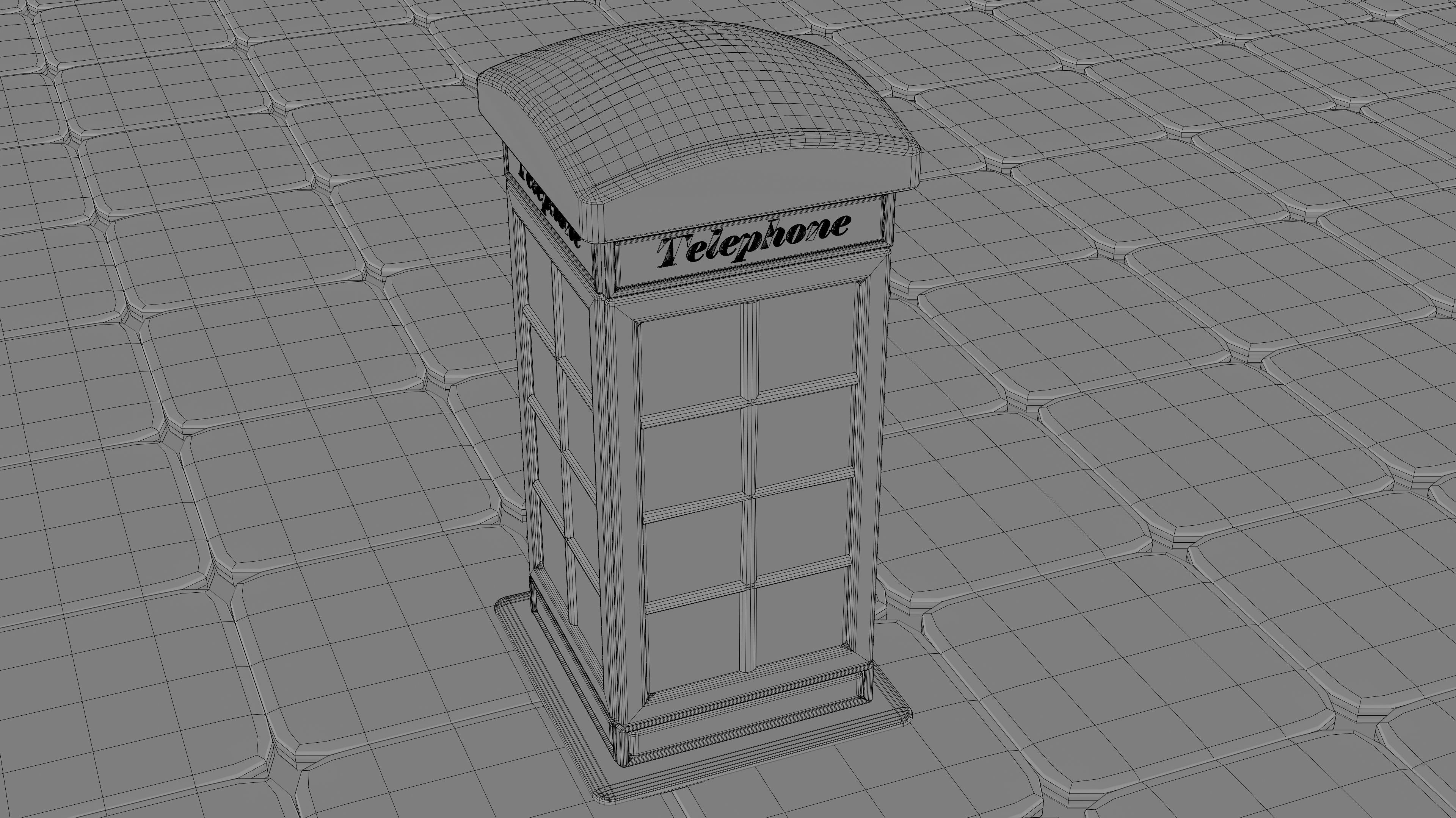 British Public Phone Low-poly 3D model_8