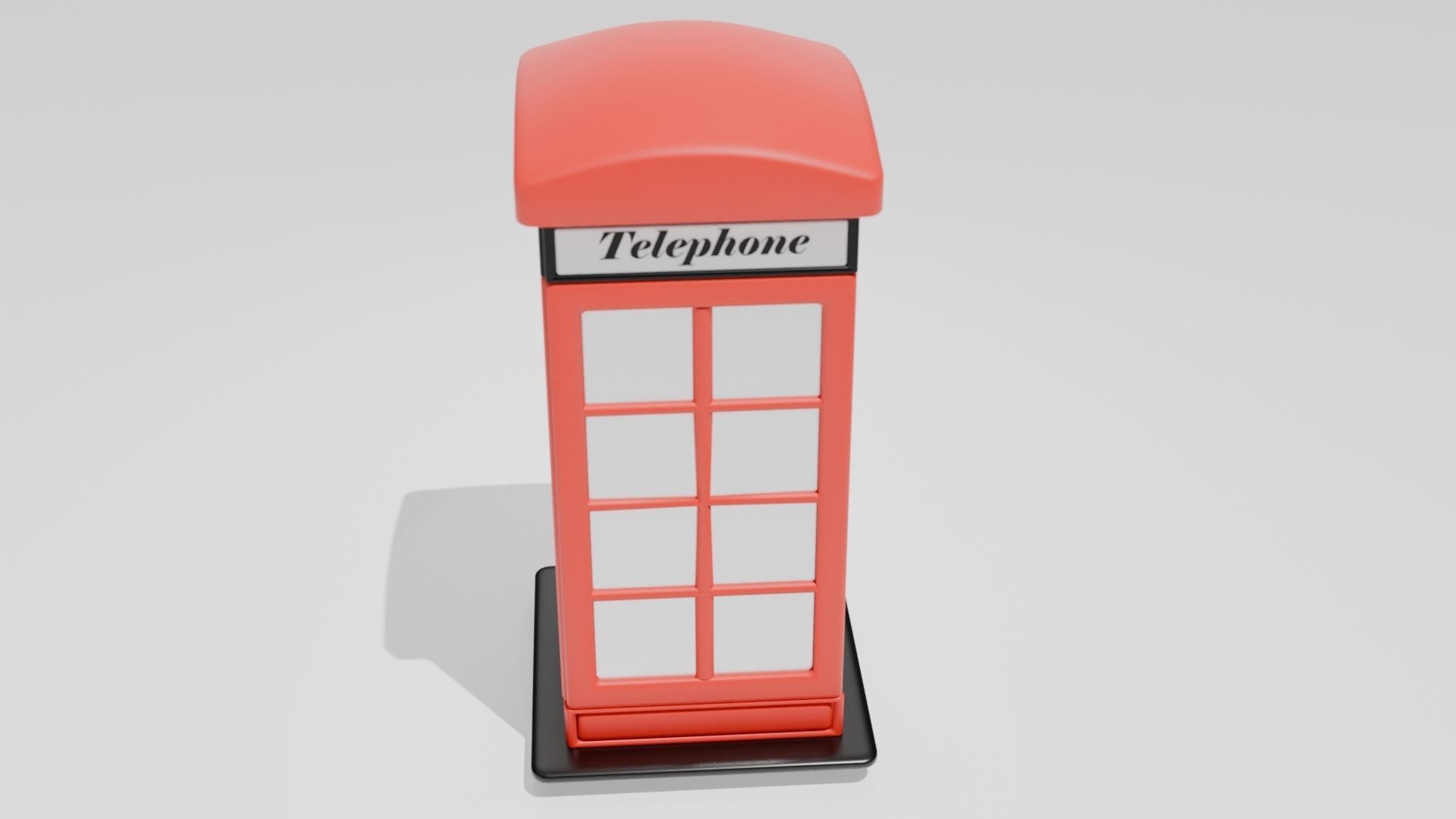 British Public Phone Low-poly 3D model_1