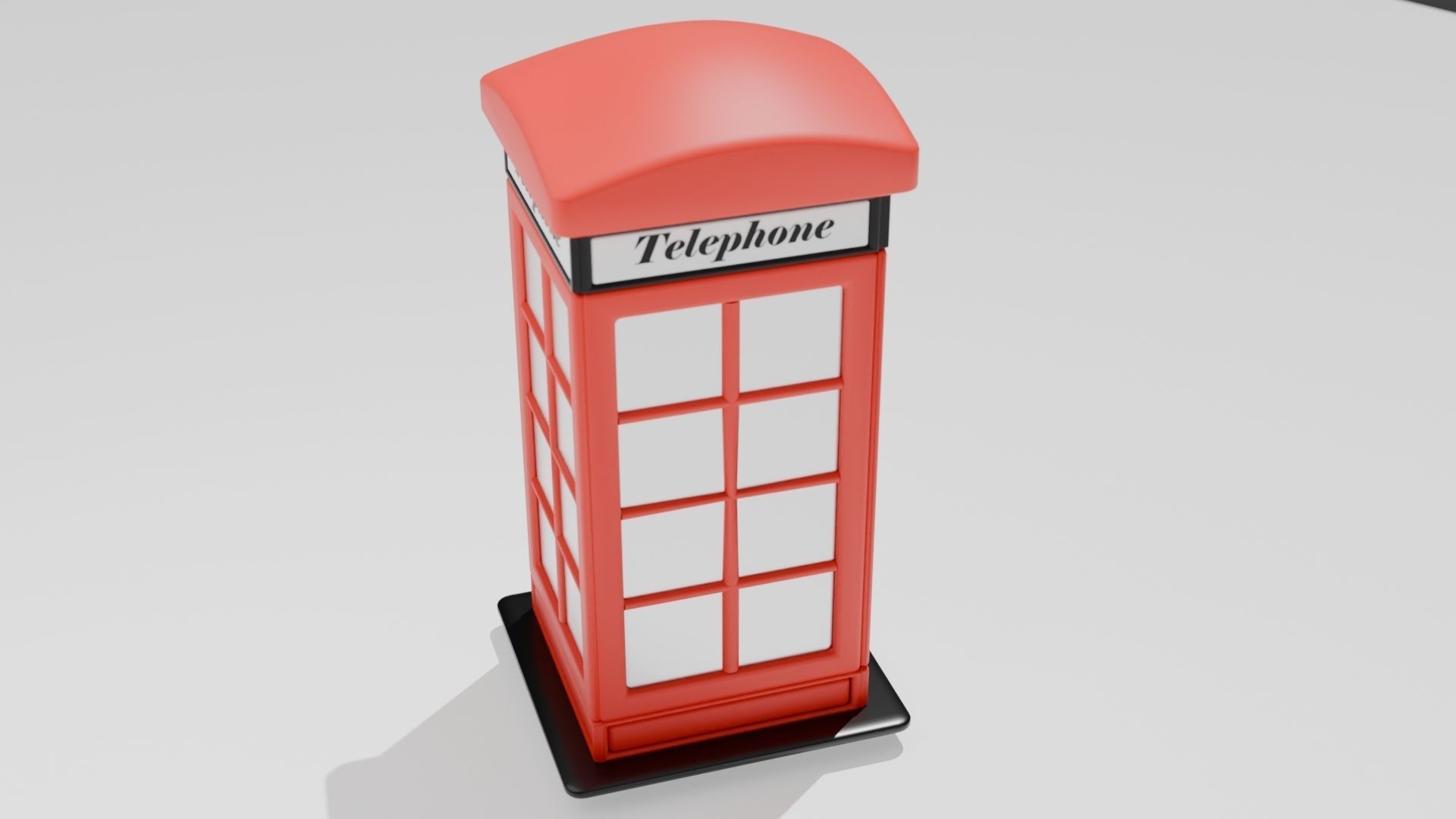 British Public Phone Low-poly 3D model_4