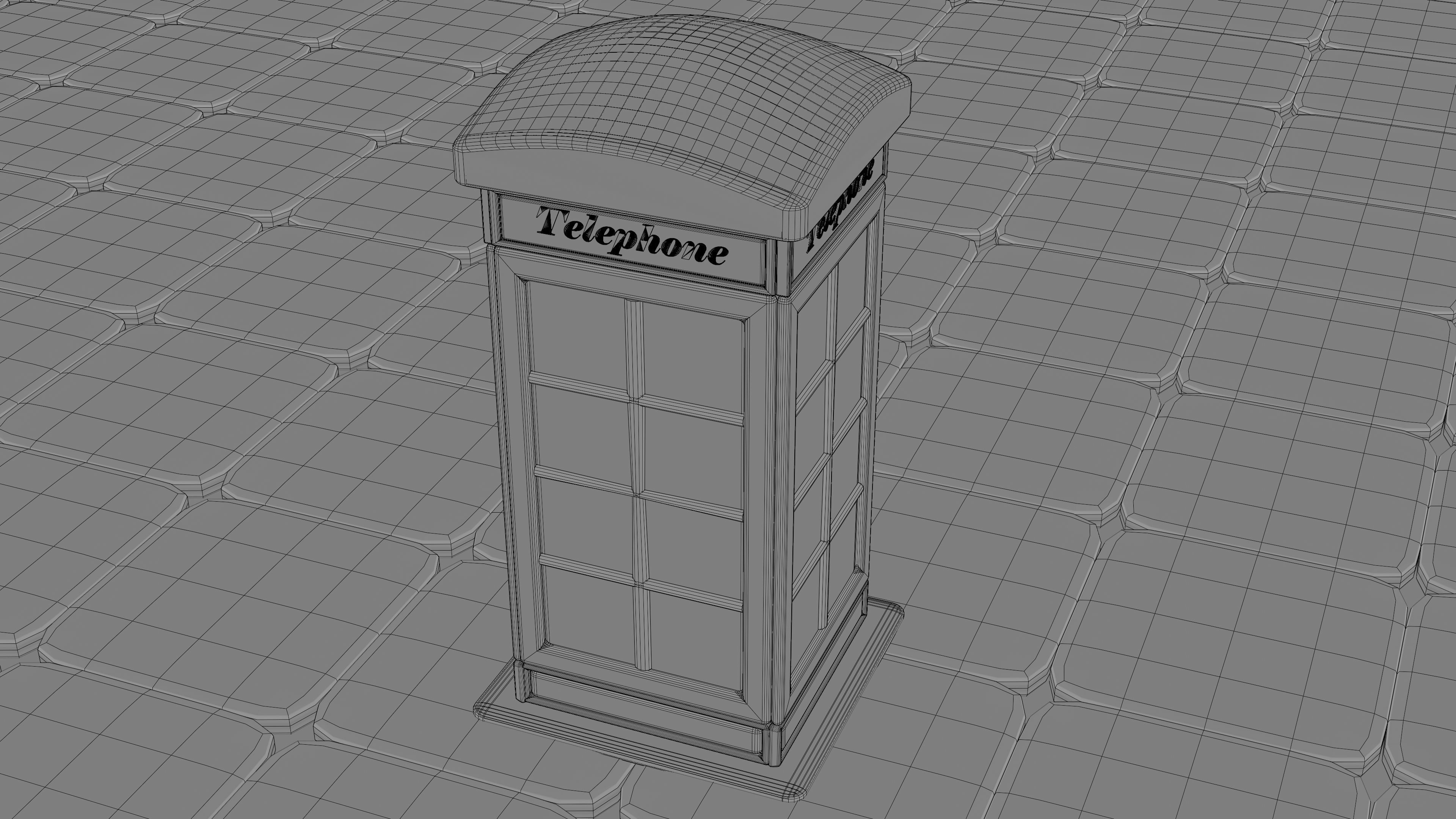British Public Phone Low-poly 3D model_6