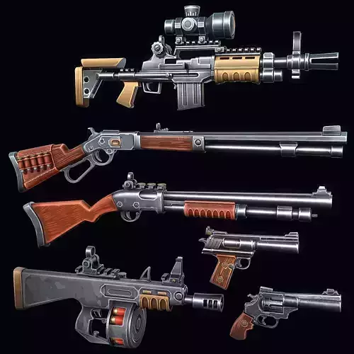 Collection of Stylized Firearms 