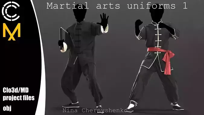 Martial arts uniforms 1 - Marvelous Designer project and OBJ