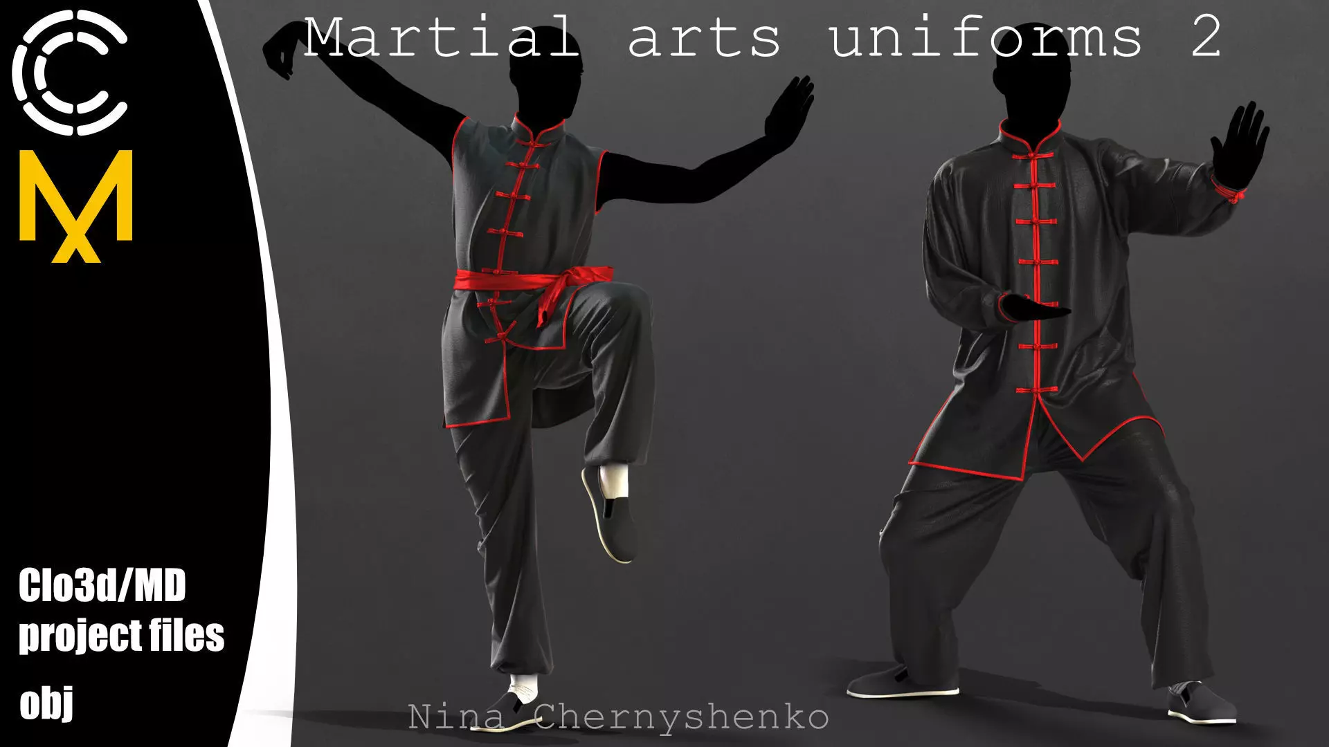 Martial arts uniforms 2 - Marvelous Designer project and OBJ 3D model_0