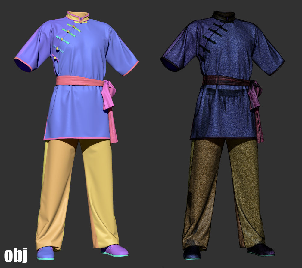 Martial arts uniforms 3 - Marvelous Designer project and OBJ 3D model_7