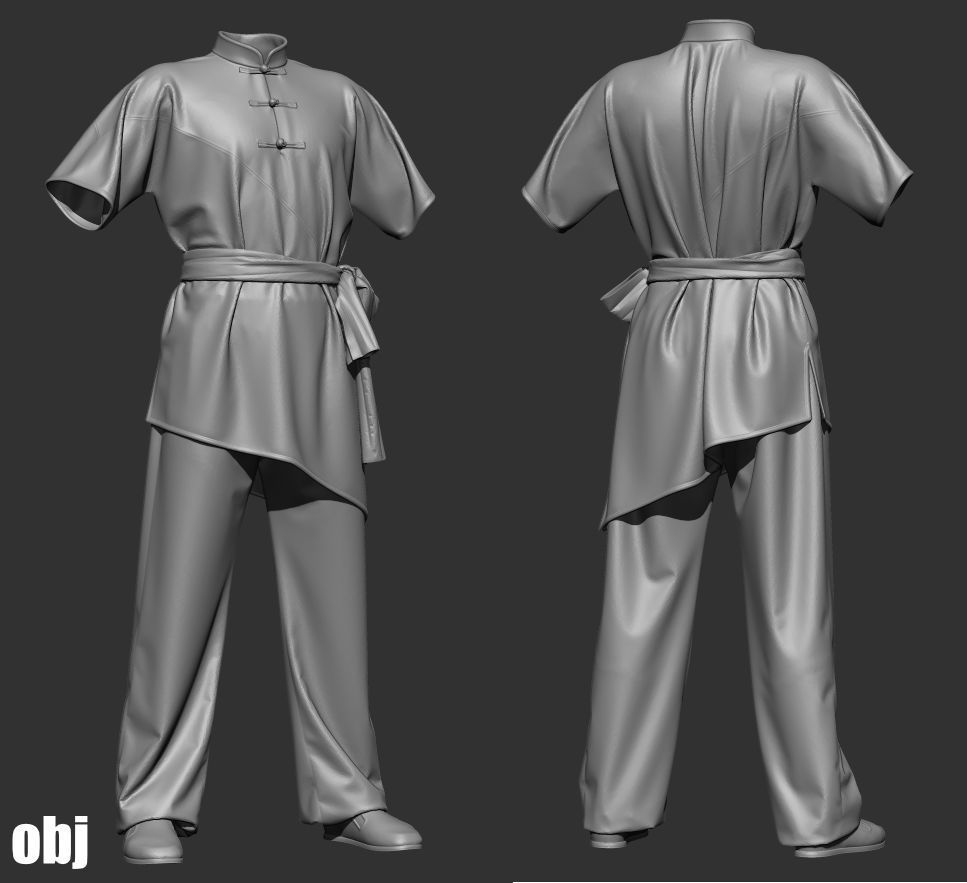 Martial arts uniforms 3 - Marvelous Designer project and OBJ 3D model_3
