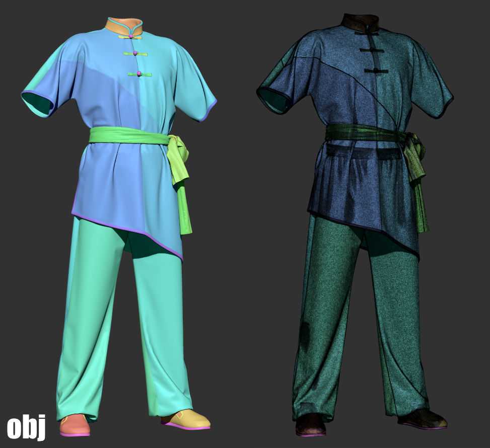 Martial arts uniforms 3 - Marvelous Designer project and OBJ 3D model_4