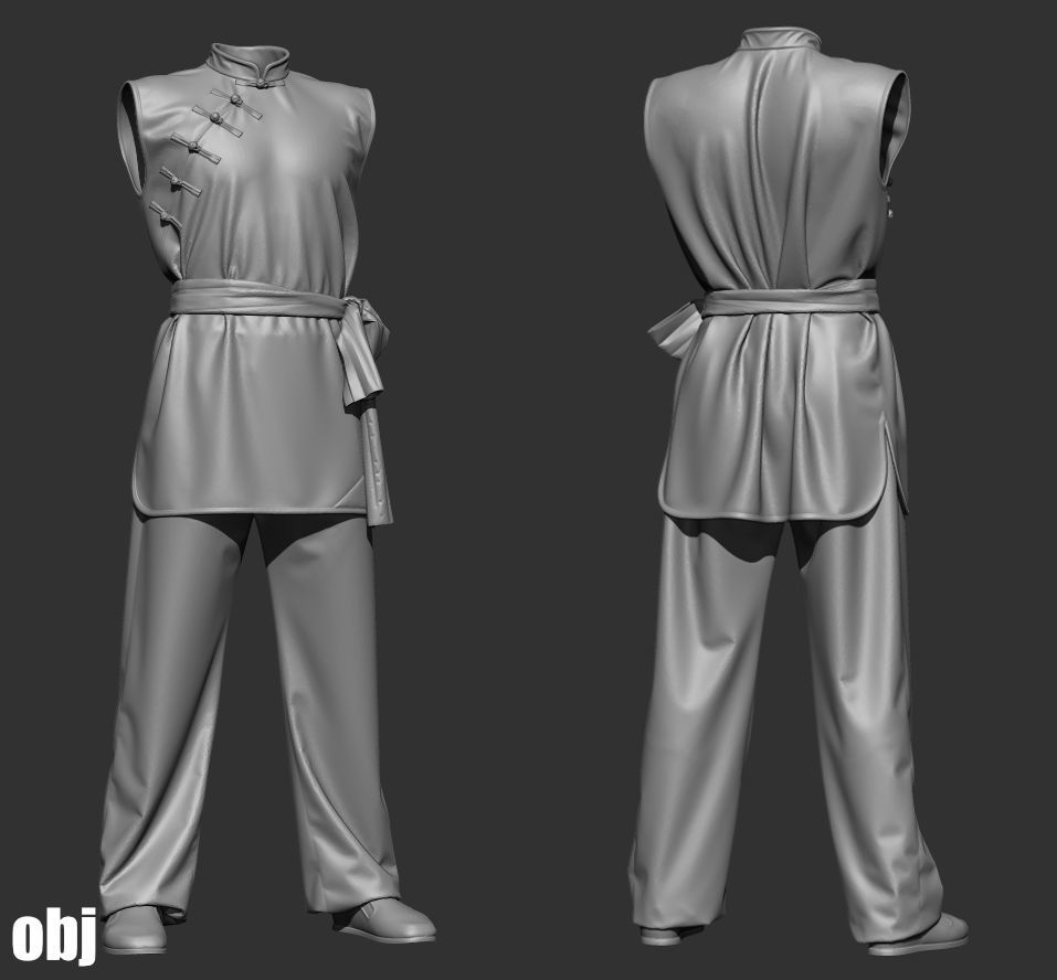 Martial arts uniforms 3 - Marvelous Designer project and OBJ 3D model_10