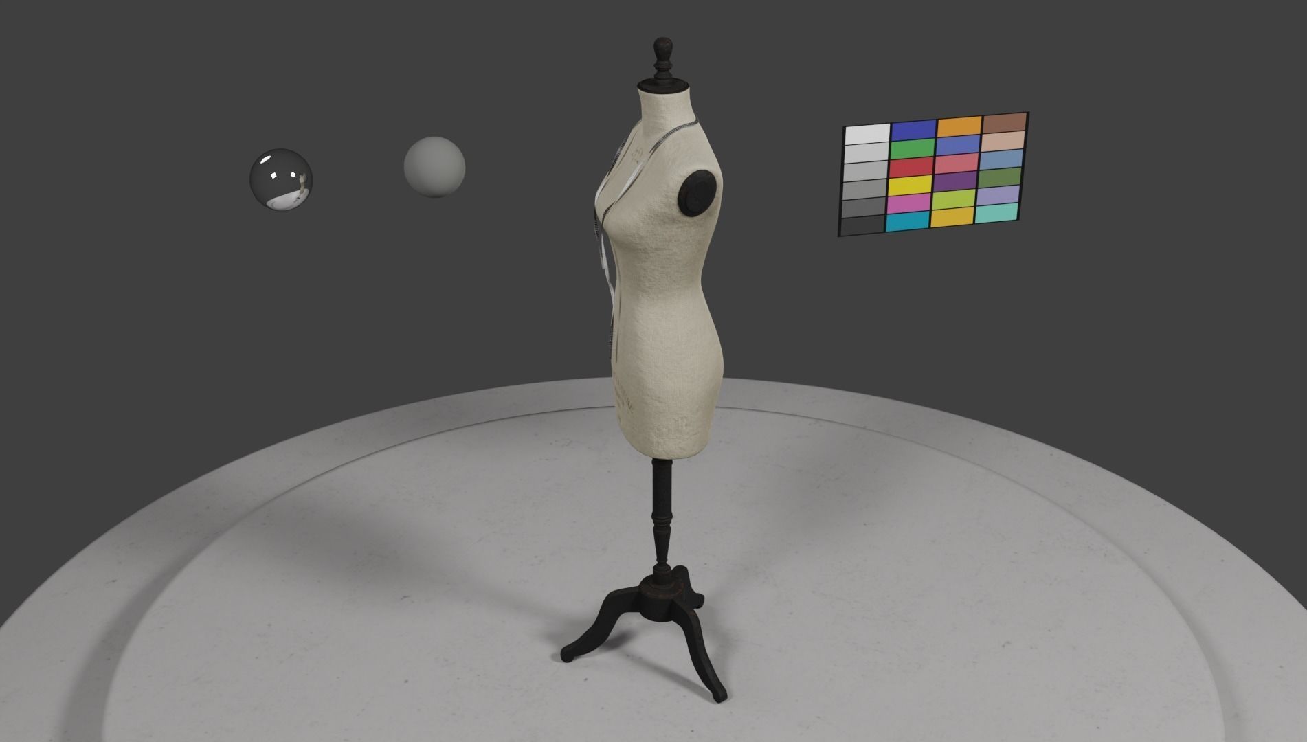 Rustic Atelier Mannequin with a Measuring Tape 3D model_9