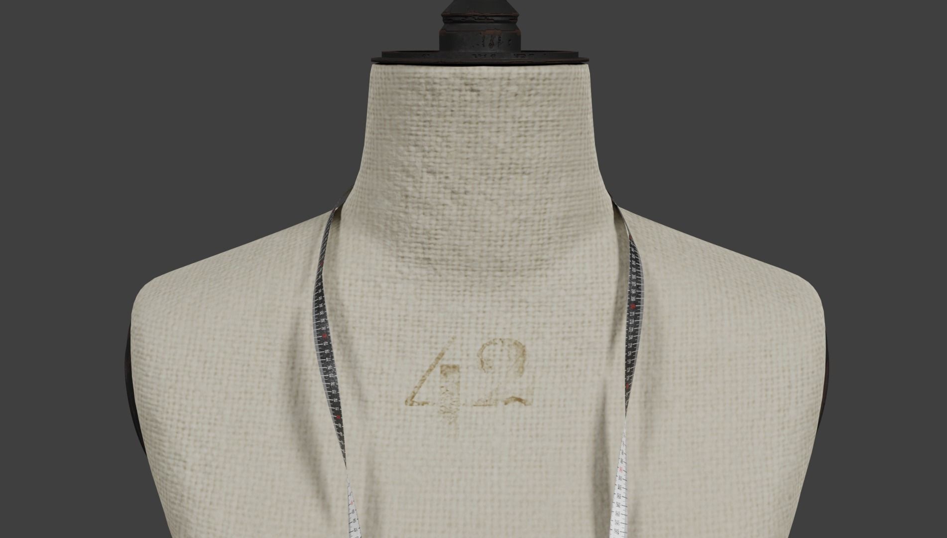 Rustic Atelier Mannequin with a Measuring Tape 3D model_14