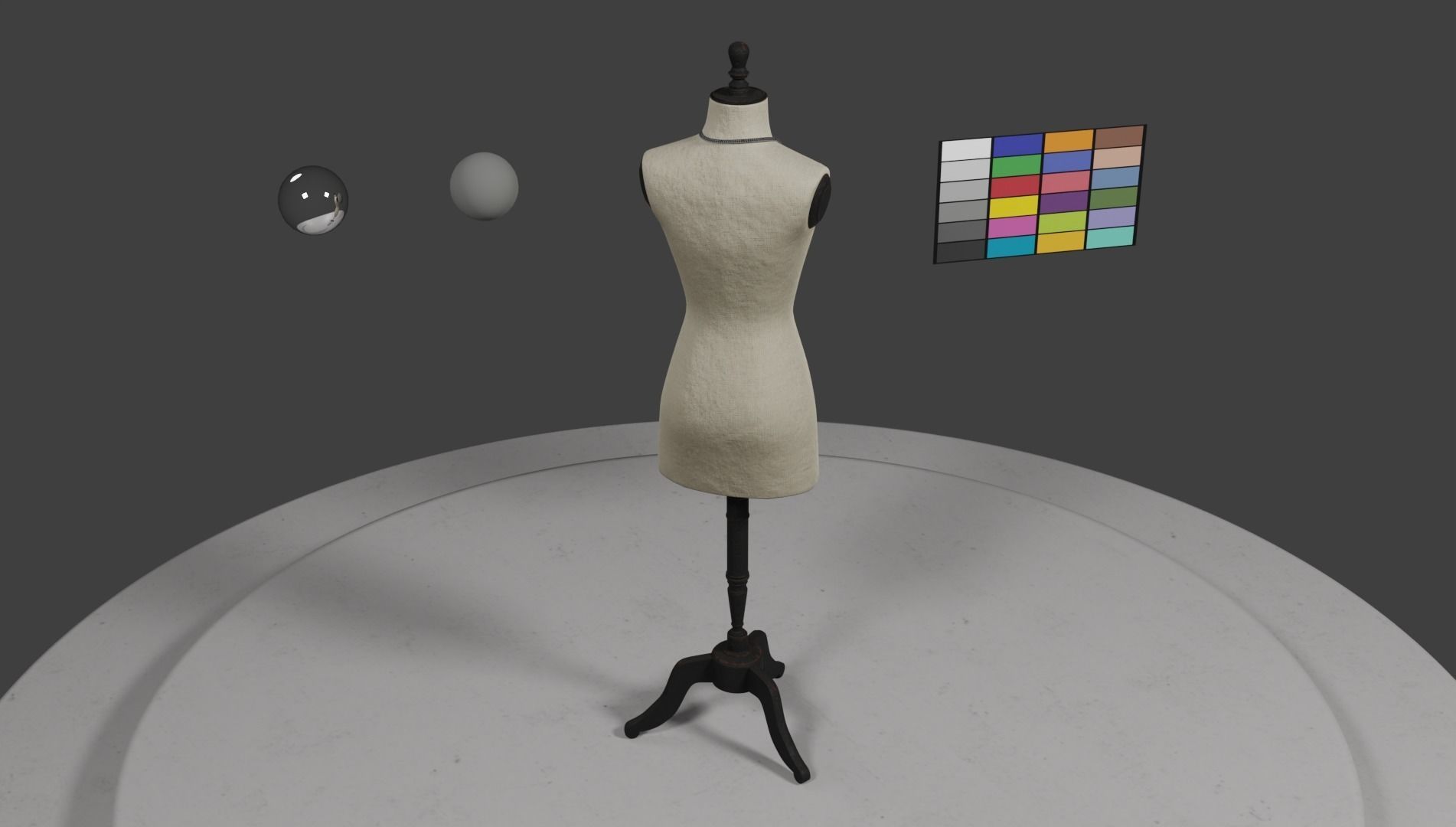 Rustic Atelier Mannequin with a Measuring Tape 3D model_5