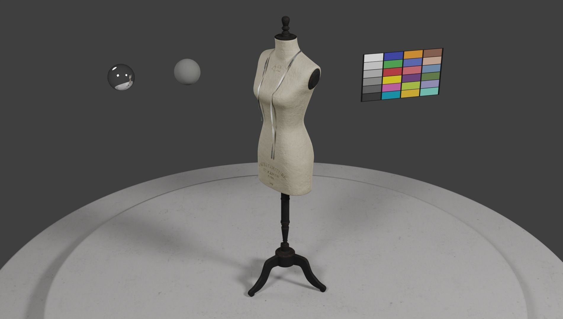 Rustic Atelier Mannequin with a Measuring Tape 3D model_10