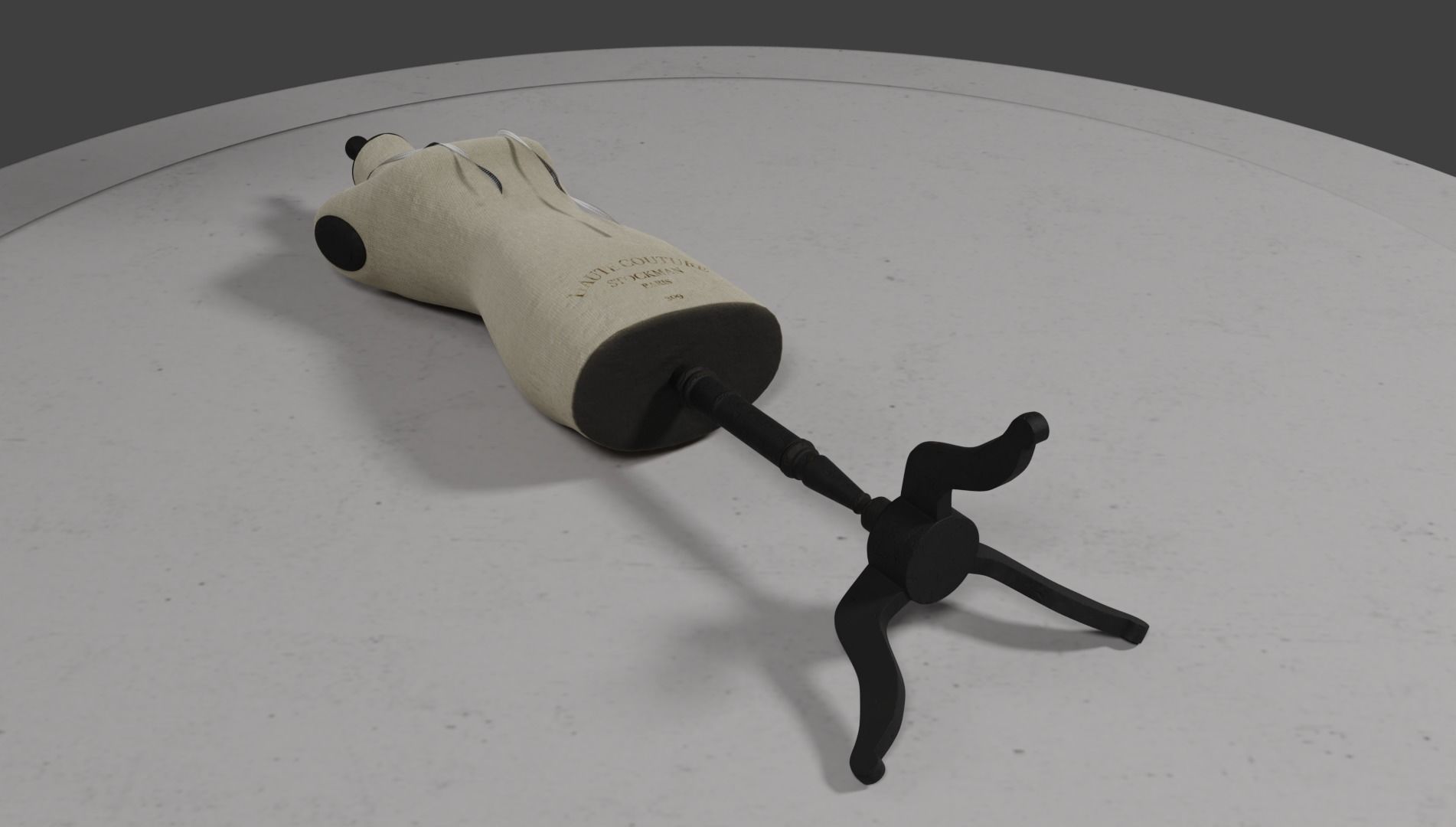 Rustic Atelier Mannequin with a Measuring Tape 3D model_12